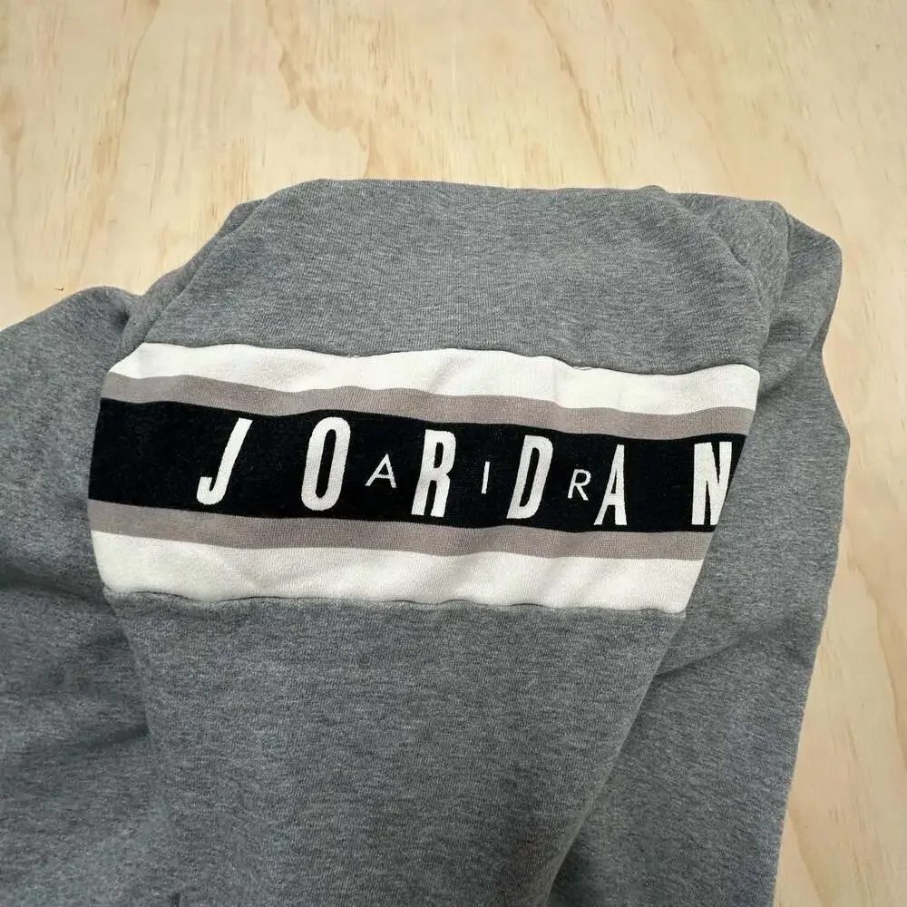 Jordan Jumpman Air Full-Zip Gray Hoodie with Sleeve Branding